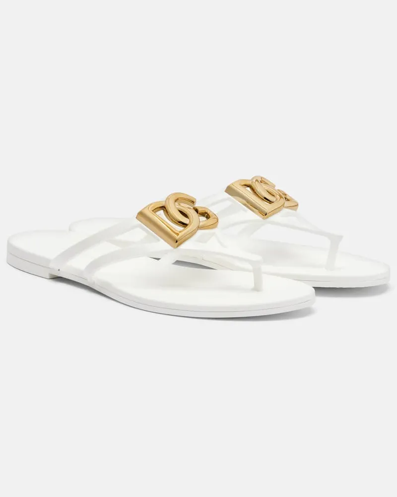 Dolce & Gabbana Sandalen DG aus Gummi Weiß