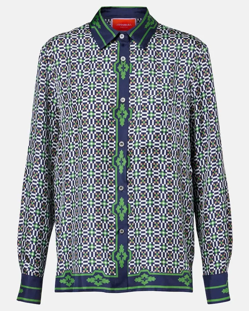 La DoubleJ Hemd Boy aus Seiden-Twill Multicolor