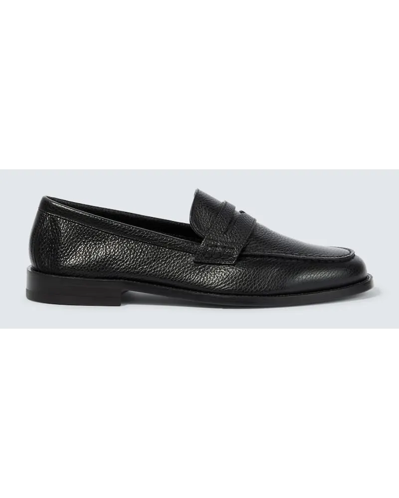 Manolo Blahnik Loafers Perry aus Leder Schwarz