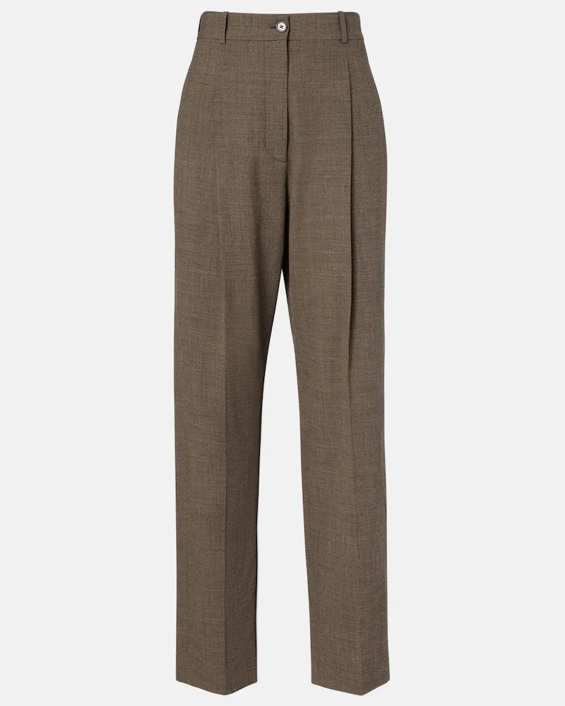 The Row Gerade Hose Gianni aus Wolle Beige