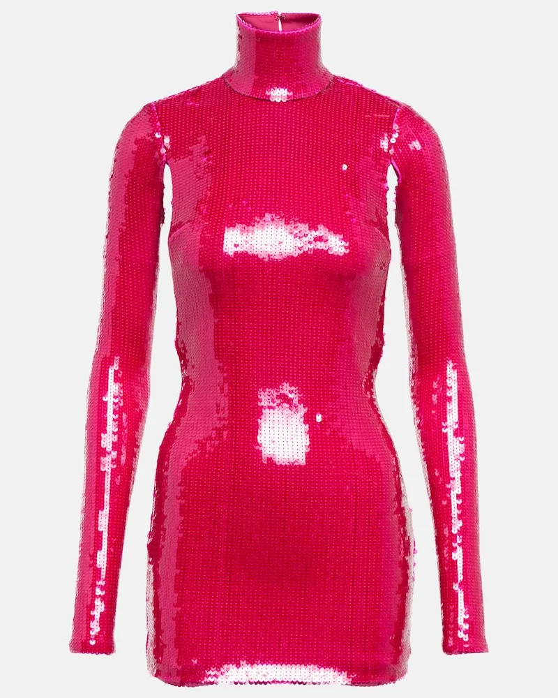 LaQuan Smith Minikleid mit Pailletten Rosa