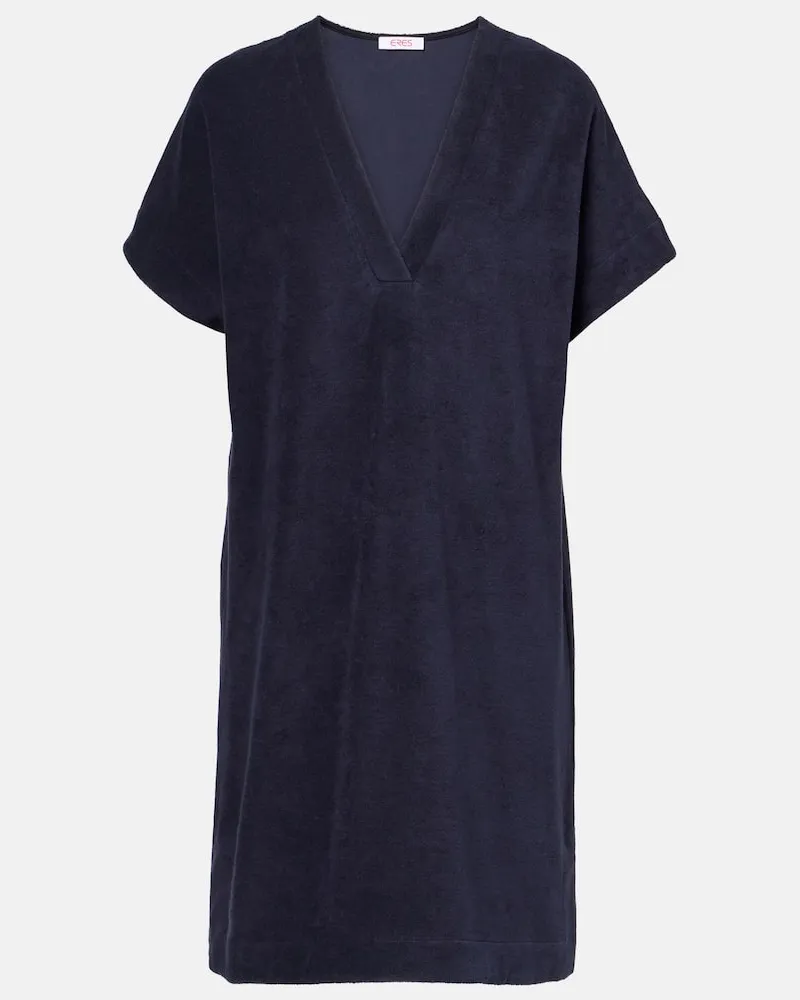 Eres Minikleid Balneaire aus Frottee Blau