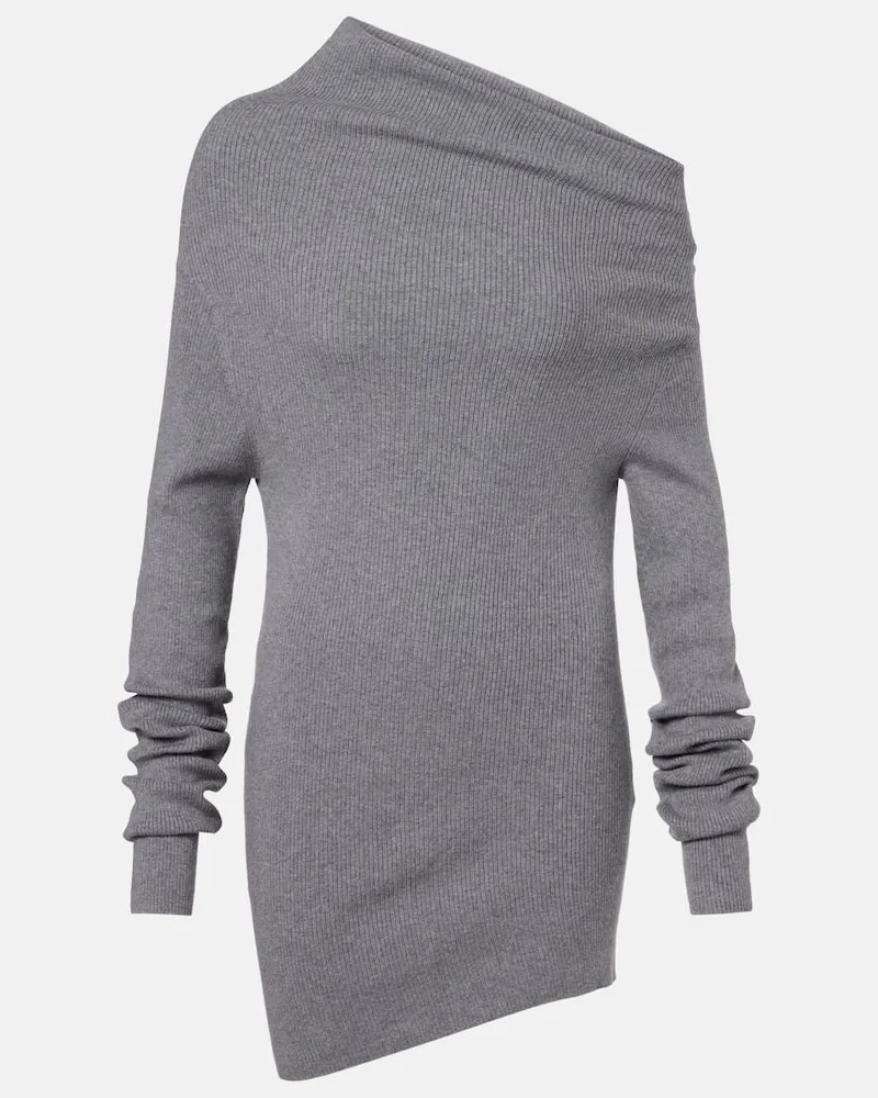 Lisa Yang Minikleid Aige aus Baumwolle und Kaschmir Grau