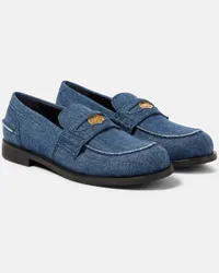 Miu Miu Loafers aus Denim Blau