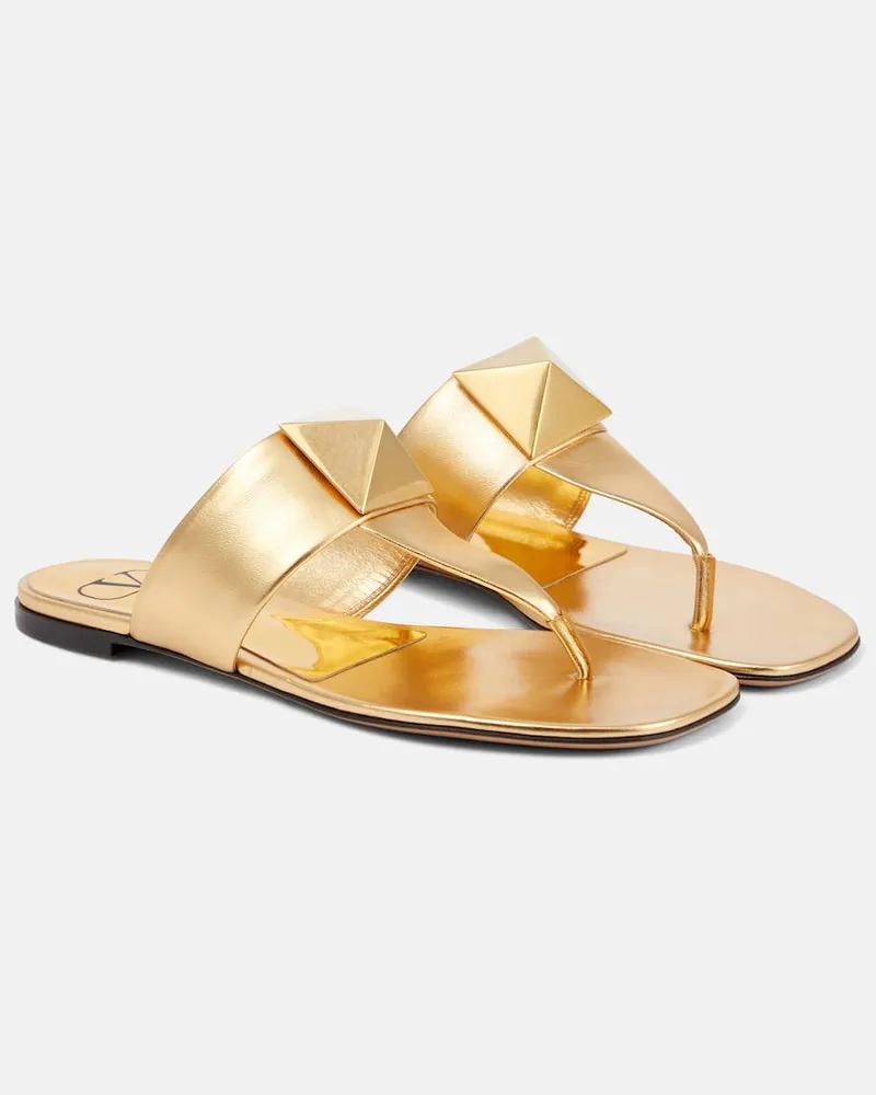 Valentino Garavani Sandalen One Stud aus Metallic-Leder Gold