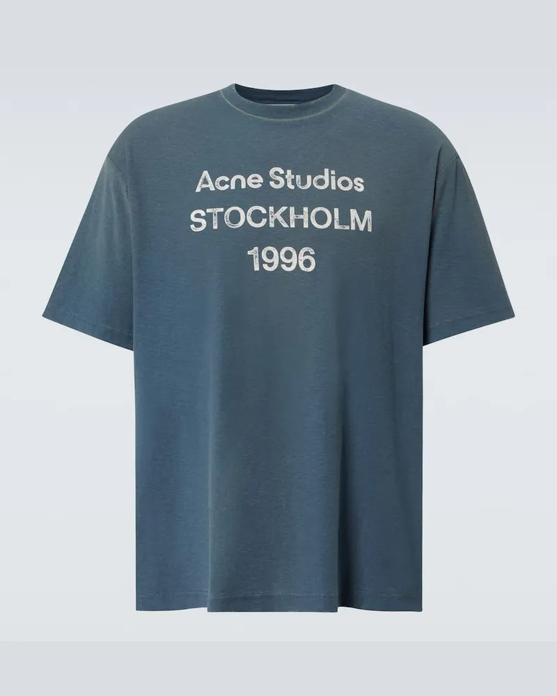 Acne Studios T-Shirt aus Baumwolle und Hanf Blau
