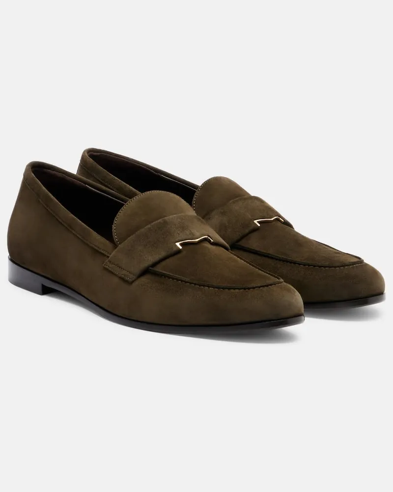 Max Mara Loafers aus Veloursleder Grün