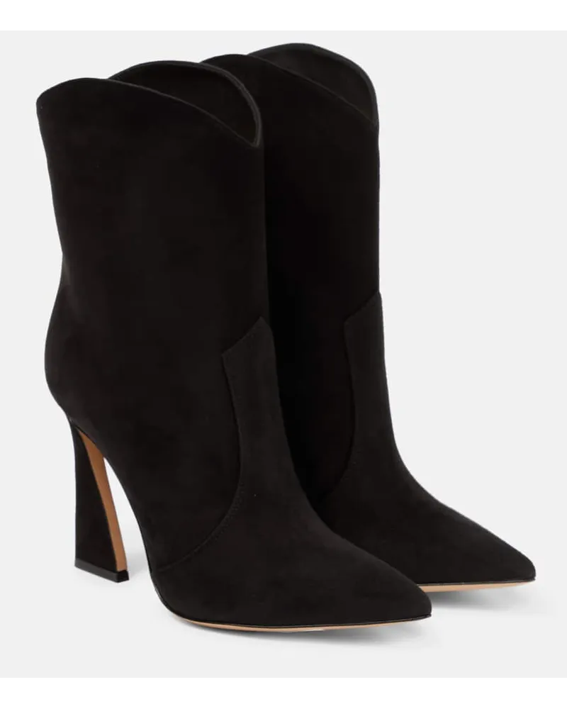 Gianvito Rossi Ankle Boots Vegas aus Veloursleder Schwarz