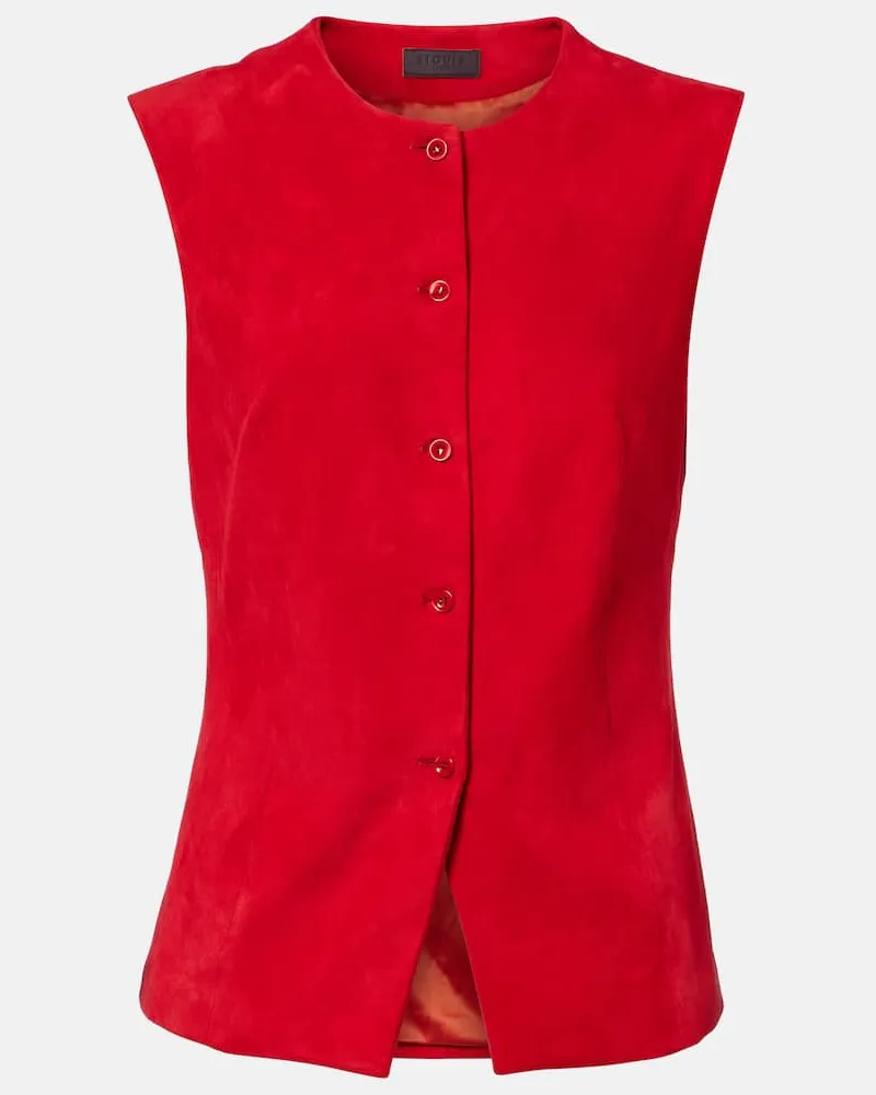 Stouls Weste Casino aus Veloursleder Rot