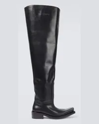 Balenciaga Overknee-Stiefel Santiago aus Leder Schwarz