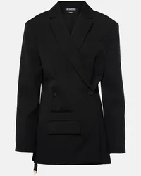 Jacquemus Blazer La Veste Tibau aus Schurwolle Schwarz