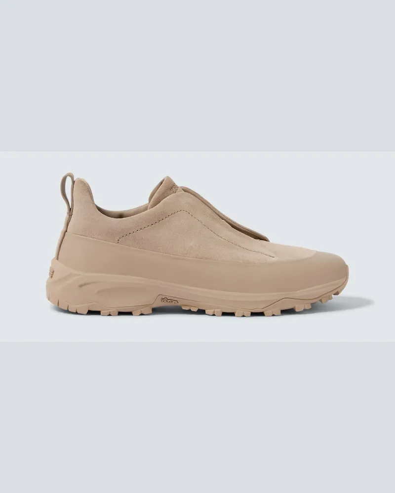 Ermenegildo Zegna Sneakers Monte Triple Stitch aus Veloursleder Beige