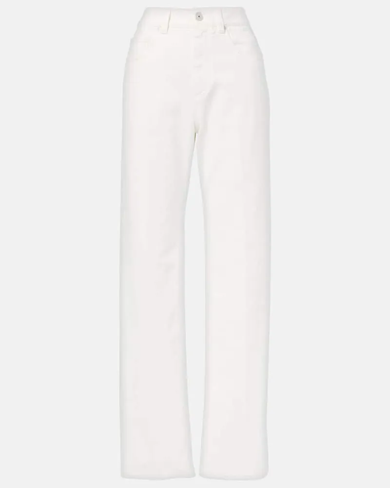 Brunello Cucinelli Mid-Rise Wide-Leg Jeans Weiß