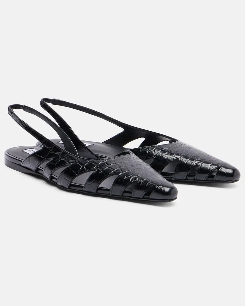 Alaïa Alaïa Slingback-Ballerinas aus Leder Schwarz