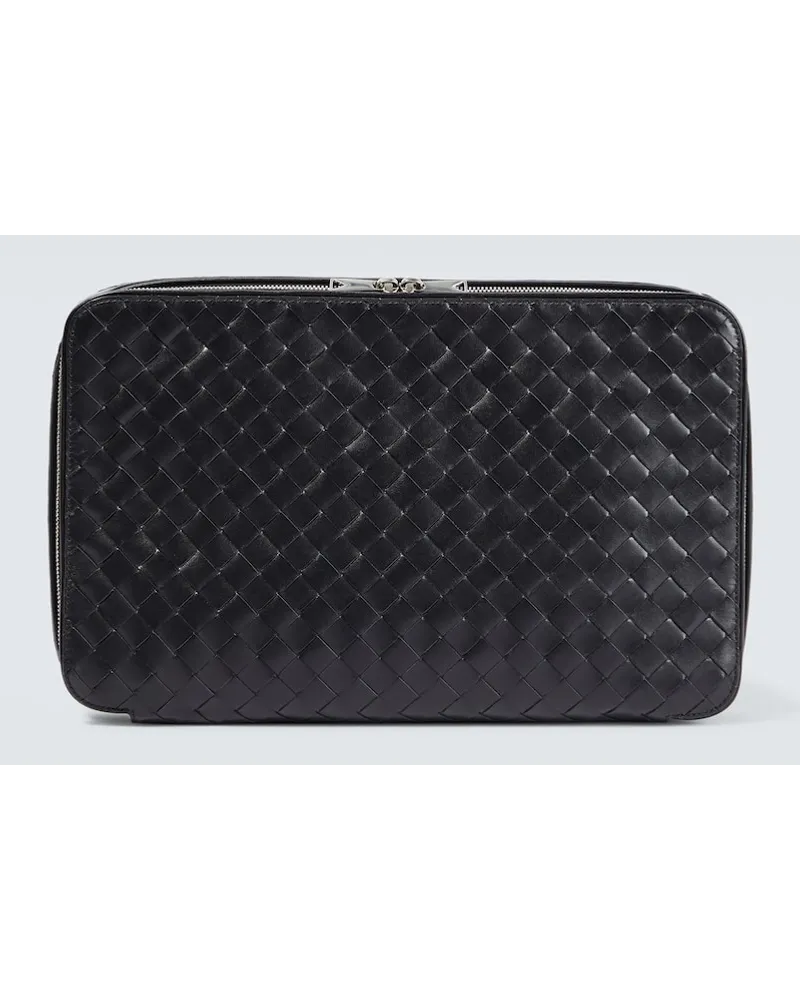 Bottega Veneta Reise-Etui Intrecciato Small Schwarz