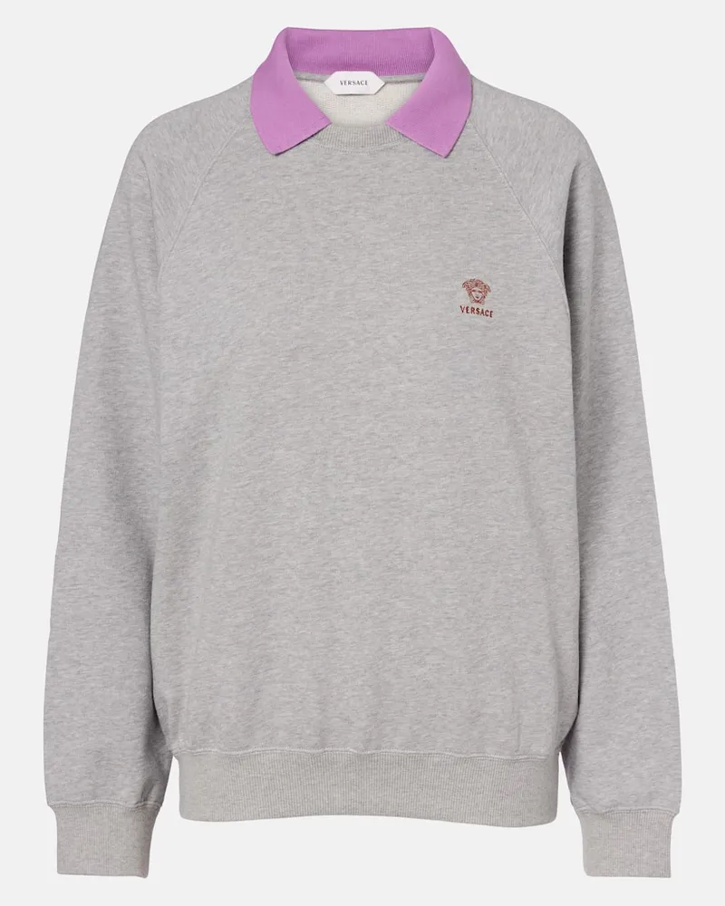 Versace Sweatshirt aus Baumwoll-Jersey Grau