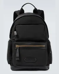 Tom Ford Rucksack mit Leder Schwarz