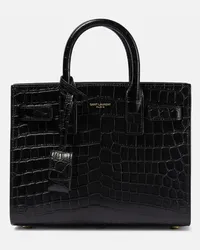 Saint Laurent Tote Sac De Jour Nano aus Leder Schwarz