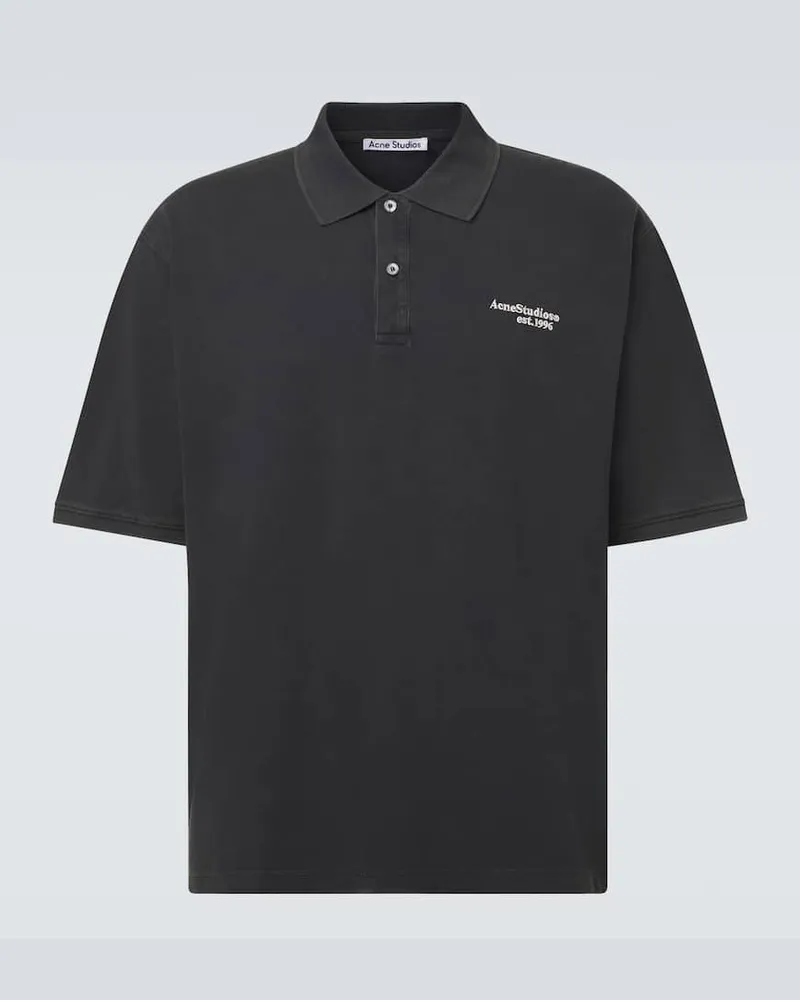 Acne Studios Polohemd aus Baumwoll-Piqué Schwarz