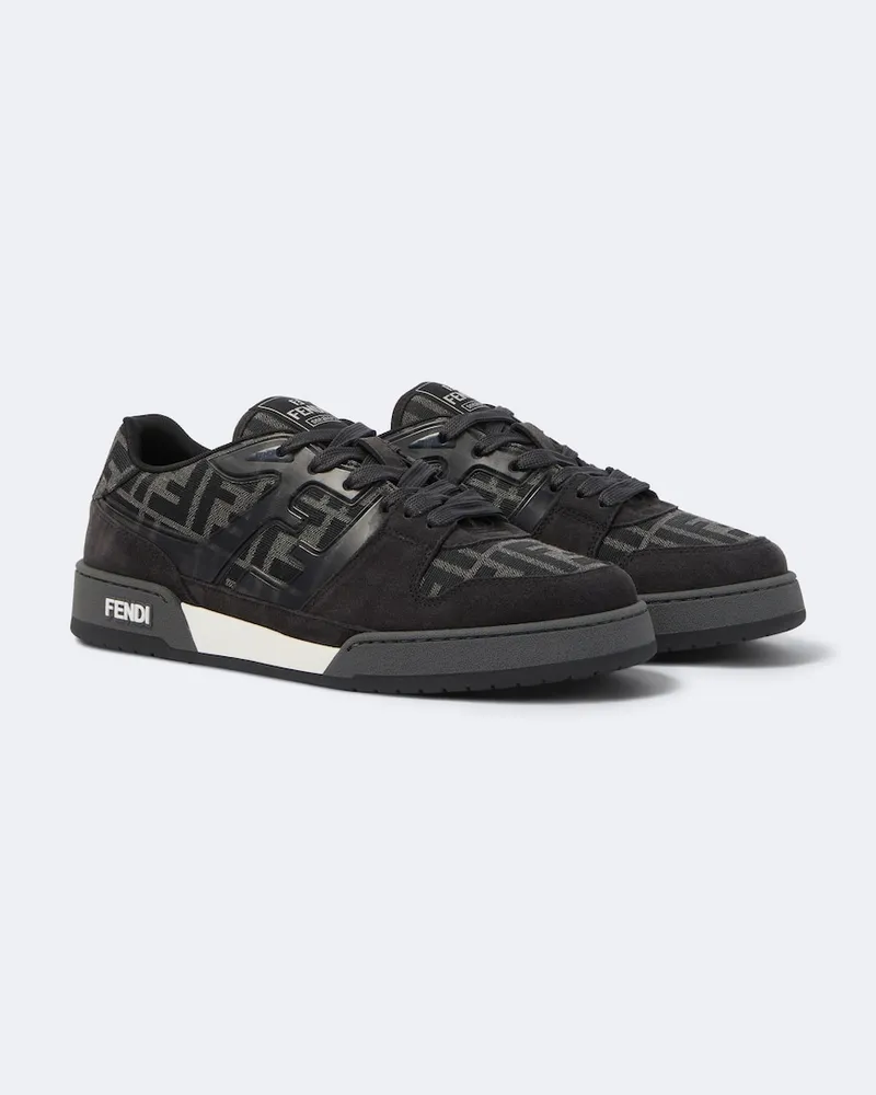 Fendi Sneakers Fendi Match aus Veloursleder und Leder Grau