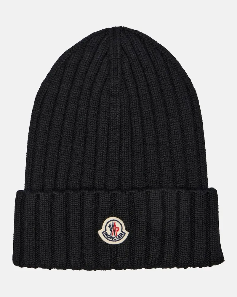 Moncler Mütze aus Schurwolle Schwarz