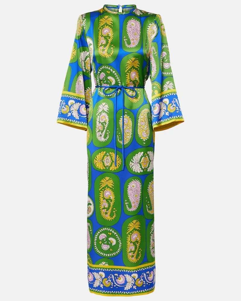 ALEMAIS Alémais Bedrucktes Maxikleid aus Seidensatin Multicolor