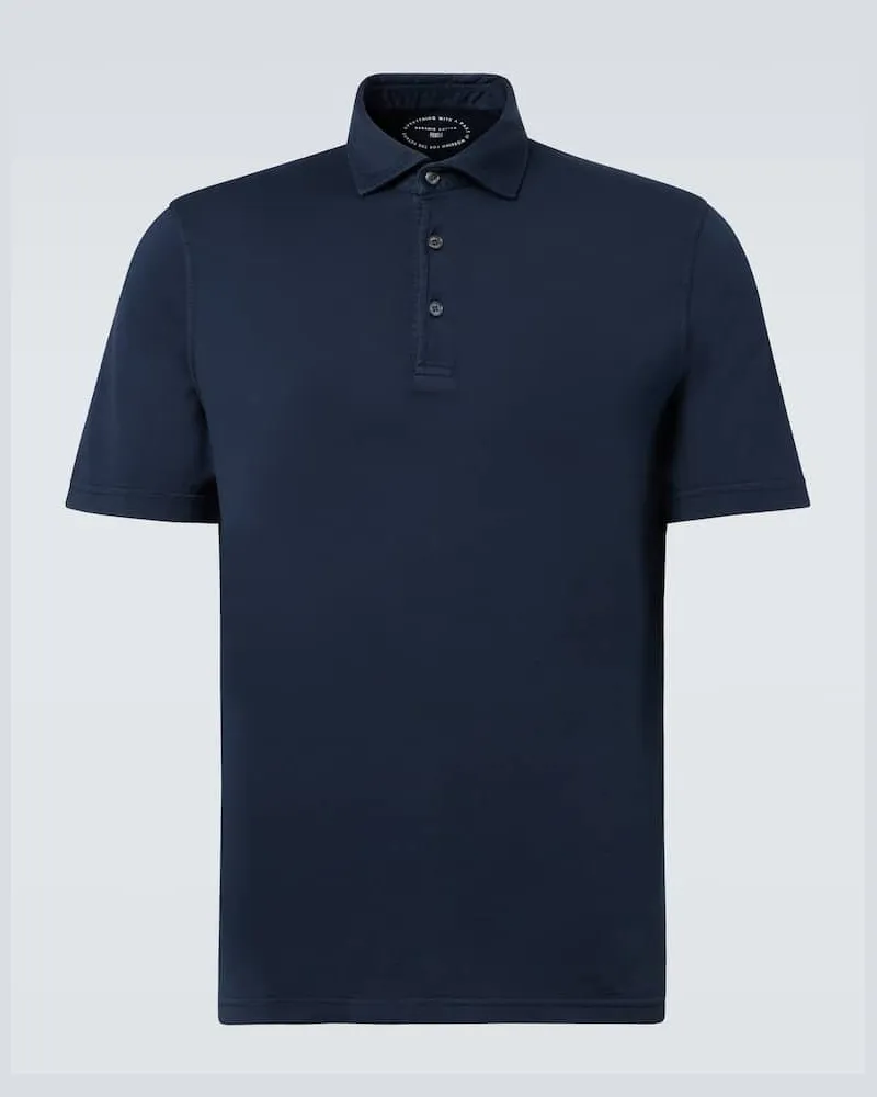 Fedeli Polohemd aus Baumwolle Blau