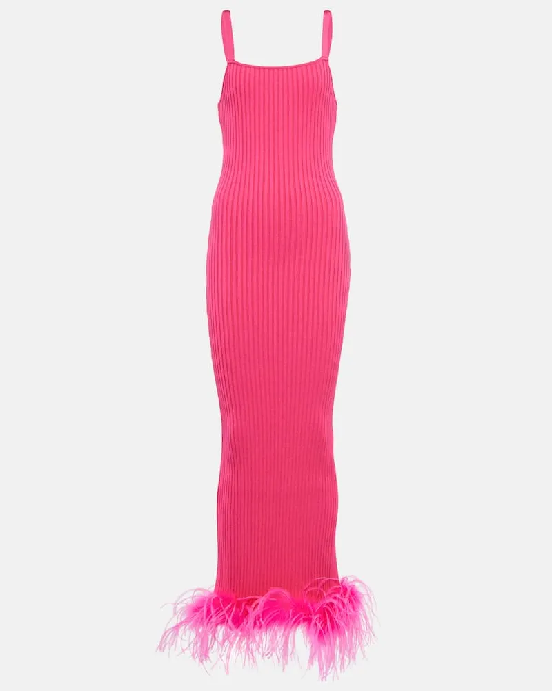 Giuseppe di Morabito Kleid mit Federn Rosa