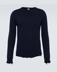 Saint Laurent Pullover aus Baumwolle Blau