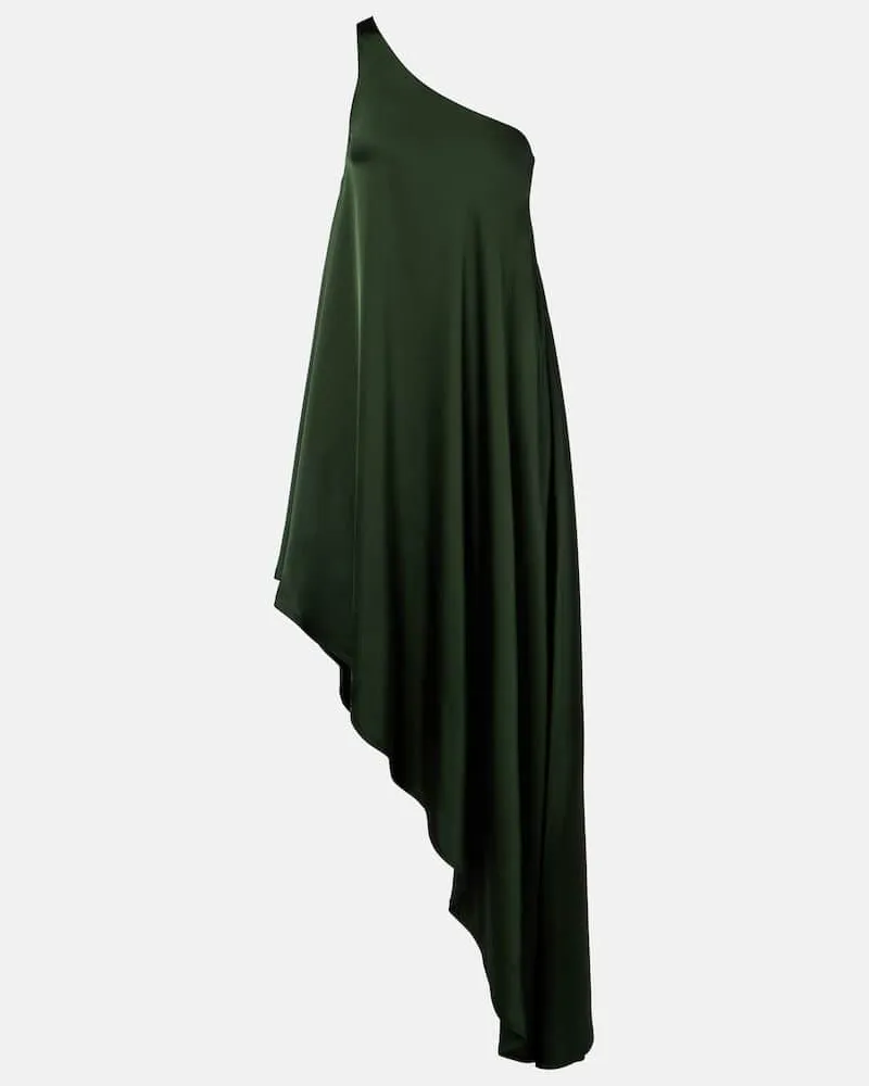 Norma Kamali One-Shoulder-Cocktailkleid aus Satin Grün