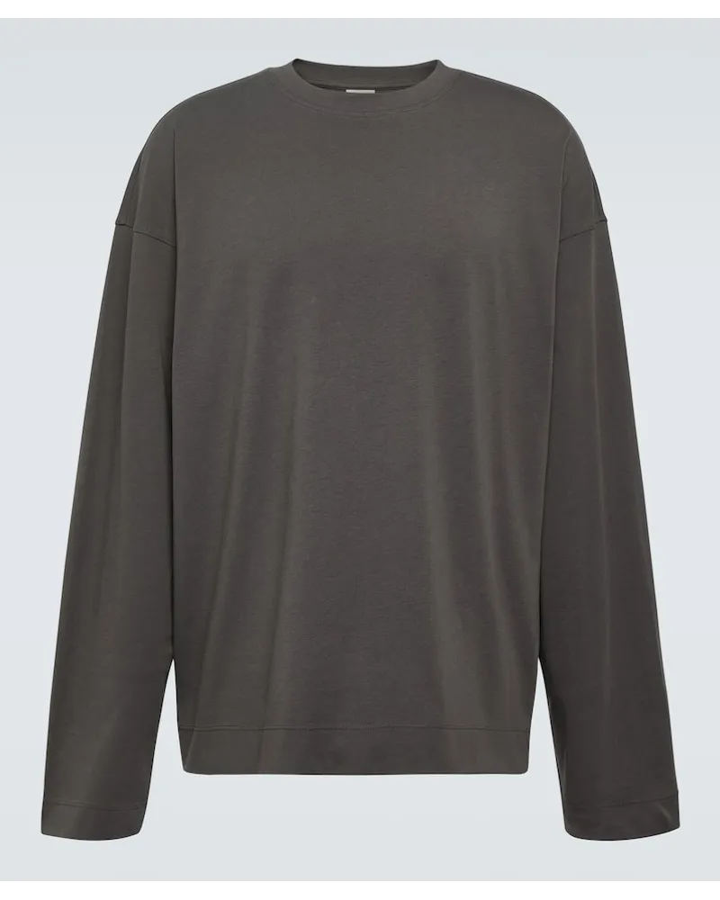 Dries van Noten Longsleeve aus Baumwoll-Jersey Grau