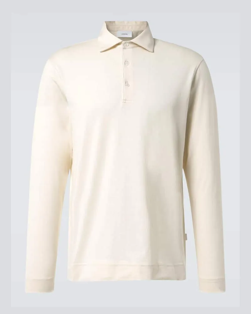 LARDINI Polopullover aus Baumwolle und Seide Beige