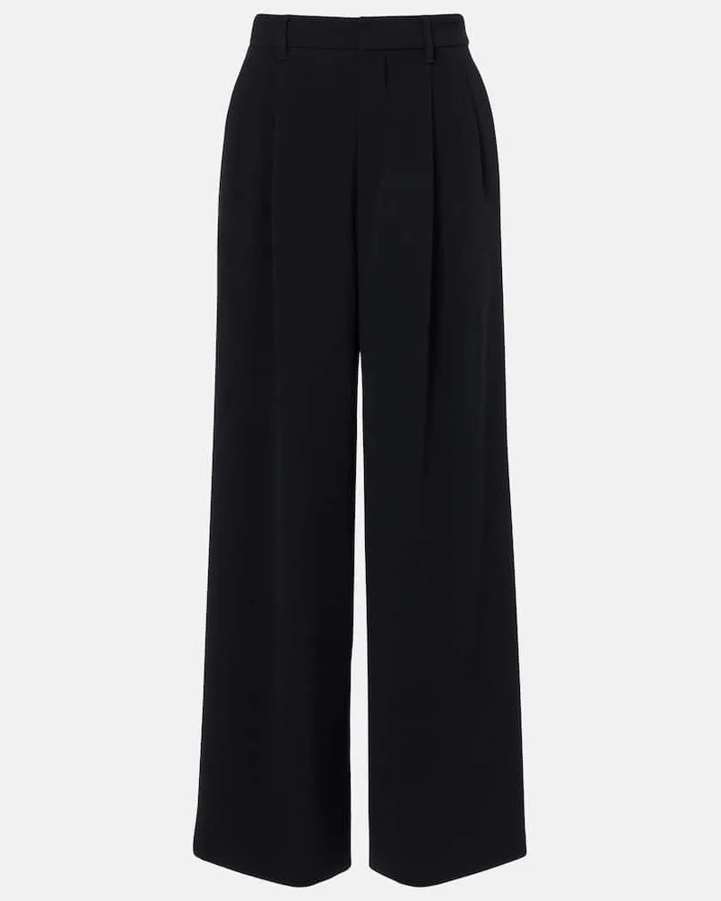 Max Mara Weite Hose Donata aus Satin Schwarz
