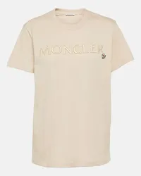 Moncler T-Shirt aus Baumwolle Beige