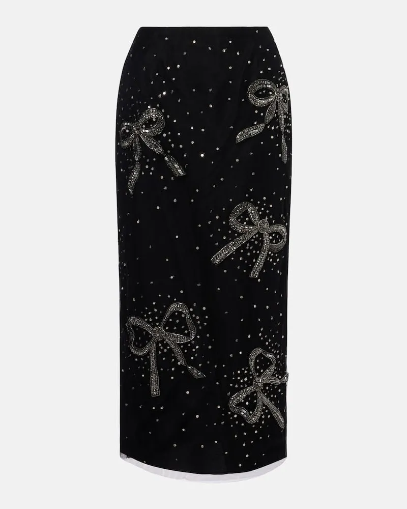 Carolina Herrera New York Verzierter Midirock Schwarz