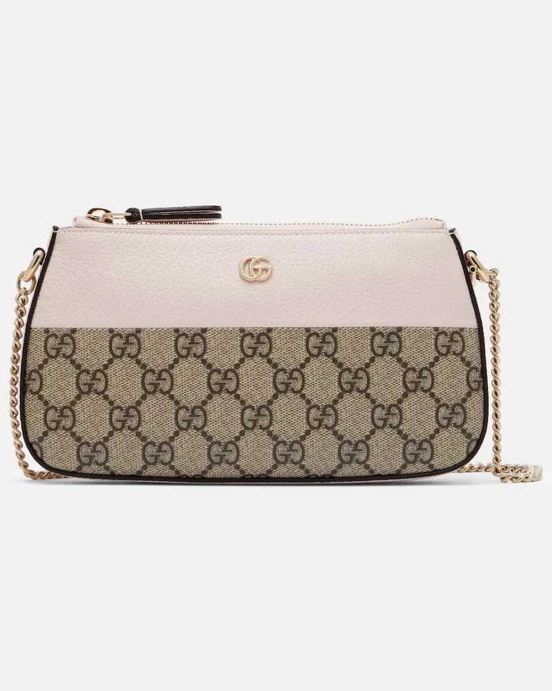 Gucci Schultertasche GG Marmont Mini mit Leder Rosa