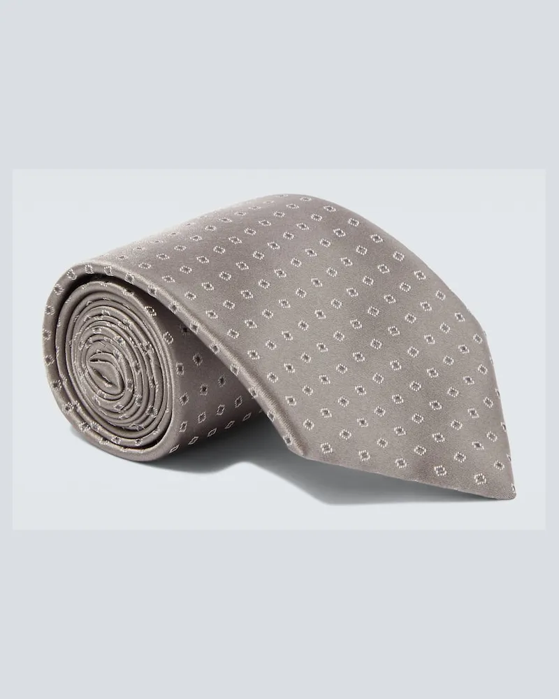 Charvet Krawatte aus Seiden-Jacquard Grau