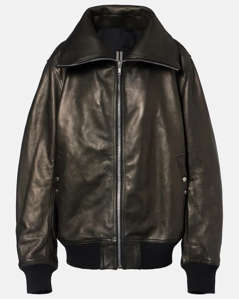 Rick Owens Bomberjacke aus Leder Schwarz