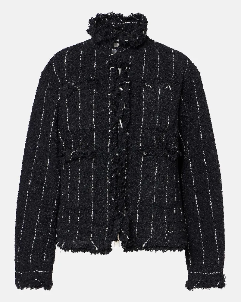 Sacai Jacke aus Tweed Schwarz