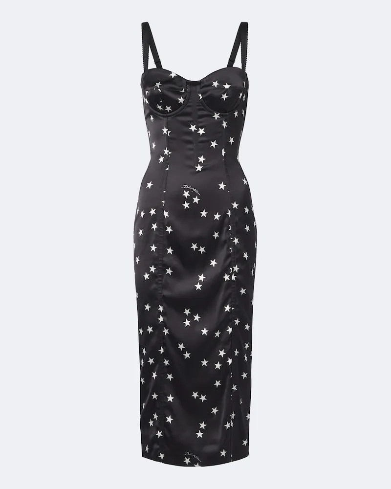 Dolce & Gabbana Bustier-Kleid aus Satin Schwarz