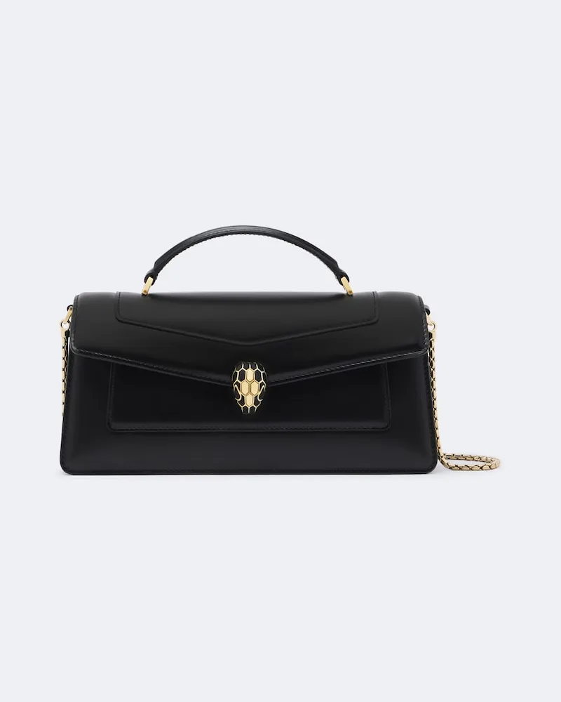 Bulgari Henkeltasche Serpenti Forever aus Leder Schwarz