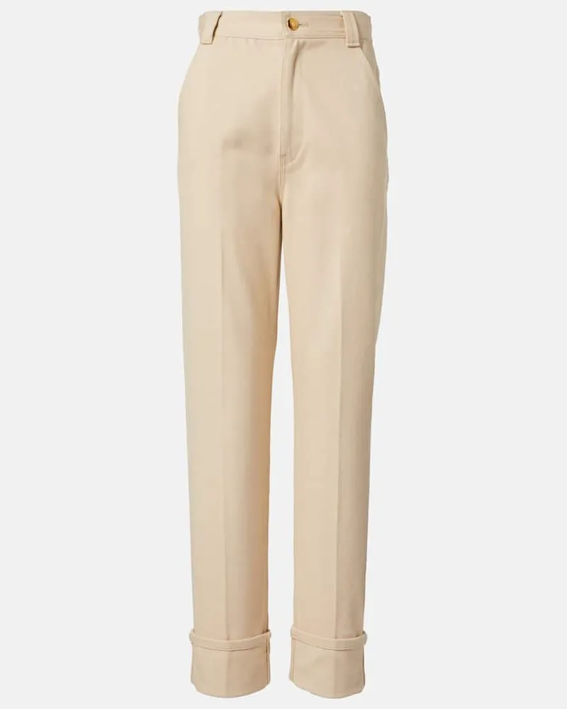 Loro Piana High-Rise Straight Jeans Garey Beige