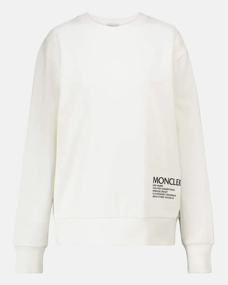 Moncler Sweatshirt aus einem Baumwollgemisch Weiß