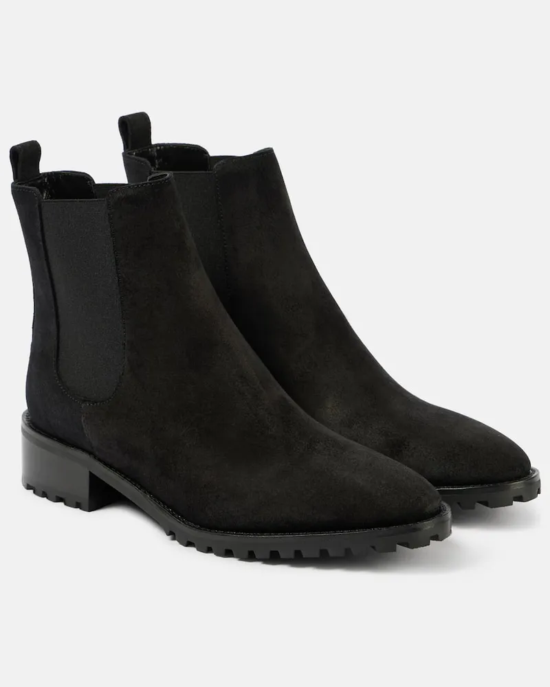 Manolo Blahnik Chelsea Boots Chelata aus Veloursleder Schwarz