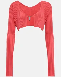 Jacquemus Cropped-Cardigan La Maille Pralu Pink