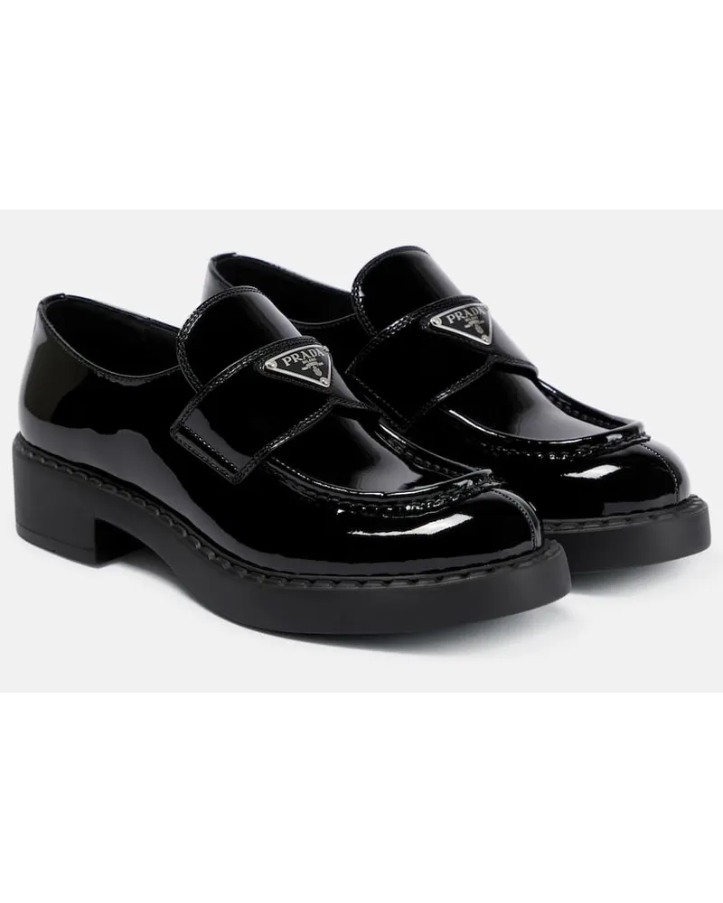 Prada Loafers aus Lackleder Schwarz