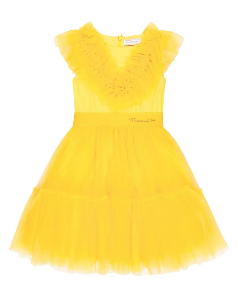 Monnalisa Kleid aus Tüll Gelb