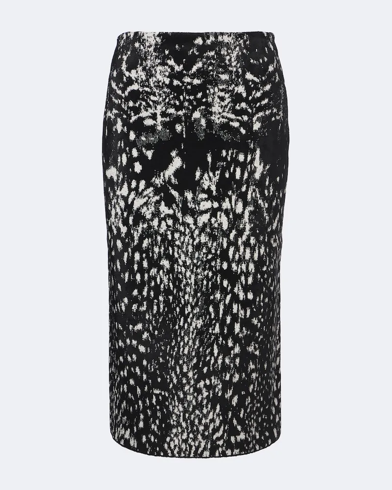 Tom Ford Bleistiftrock aus Jacquard-Samt Schwarz