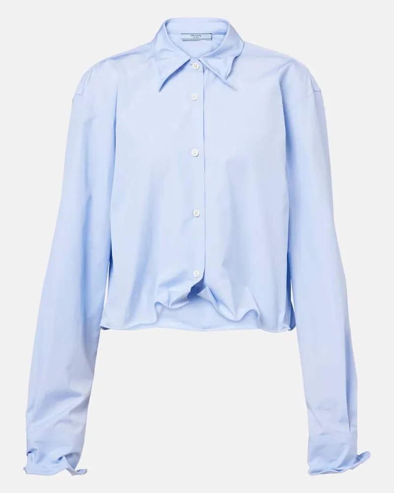 Prada Cropped-Hemd aus Baumwolle Blau