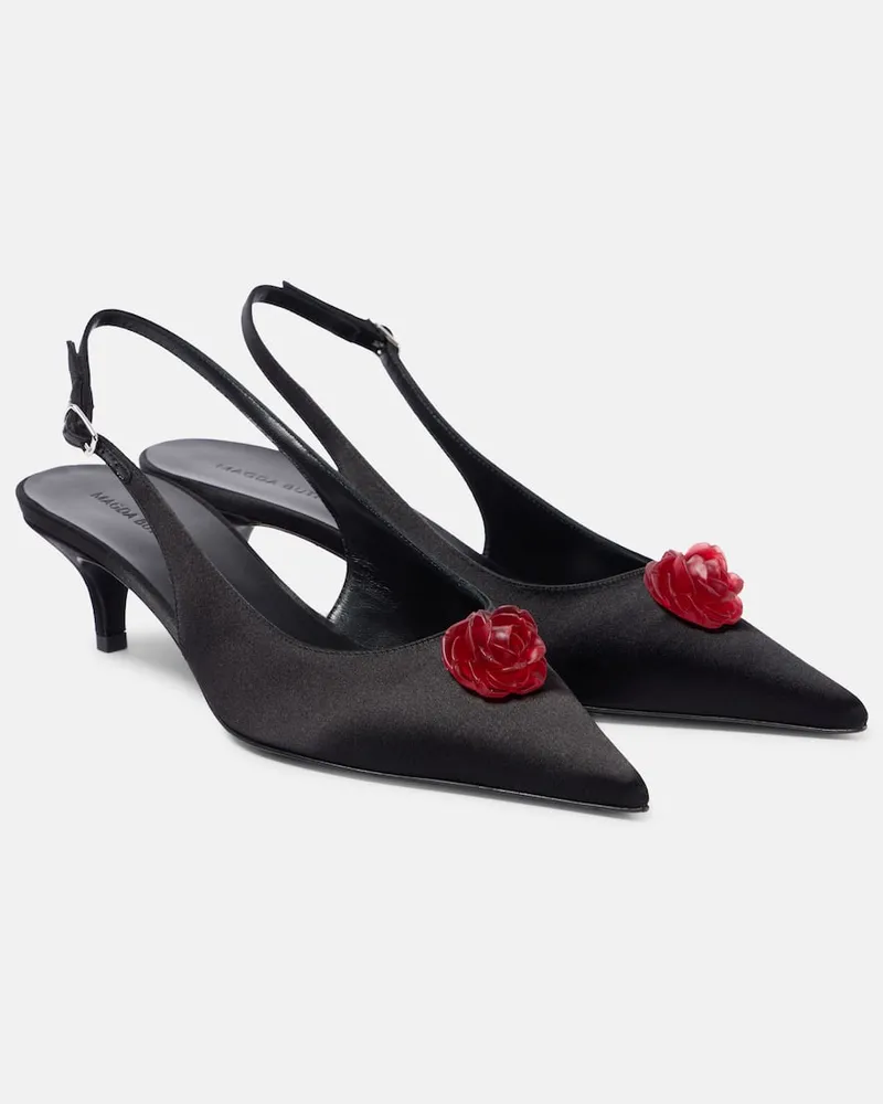 Magda Butrym Slingback-Pumps 45 aus Satin Schwarz